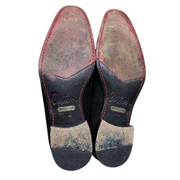 Mezlan Crespi Venetian Loafers Men’s 10M Black Glass Suede Slip-On Dress Shoes